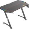 TWISTED MINDS Z SHAPED GAMING DESK CARBON FIBER TEXTURE - RGB