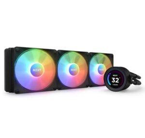 NZXT Kraken Elite RGB 360 - RL-KR36E-B1 - 360mm AIO CPU Liquid Cooler - Customizable 2.36" LCD Display for GIFS, Images, Performance Metrics - High-Performance Pump - 3 x F120 RGB Core Fans - Black