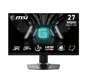 MSI G272QPF E2 27-inch 2560 x 1440 (QHD) Computer Monitor, 180Hz, Adaptive-Synch, HDMI, DisplayPort, VESA Mountable, Tilt, Height Adjustable, Speaker, 1ms, Black