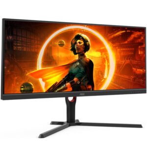 AOC Gaming U34G3XM 34 Inch QHD Monitor, 144Hz, 1MS MPRT, VA, FreeSync Premium, Height Adjust, Low Input Lag (3440 x 1440 @ 144z, 300 cd/m², HDMI 2.0 / DP 1.4)